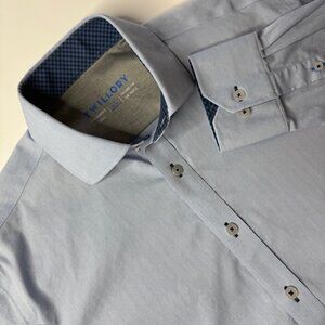 Twillory Shirt Men's 16 34/35 Blue Performance Fabric Flip Cuff Dress Button